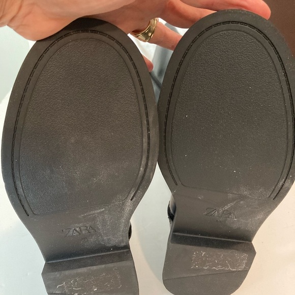 Zara Black Knee Boots Fat Rubber Sole Airfit Insole Foam Size 39 NWT - Picture 12 of 16